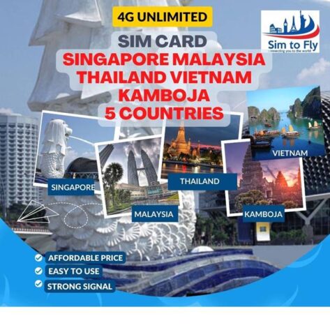 Sim Card Singapore Malaysia Thailand Vietnam Kamboja